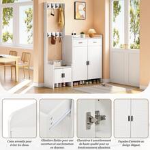 Hall Tree White With Storage With Drawers With Doors Made Of Wood For Entryway And Hallway - 白色 - 查看 5