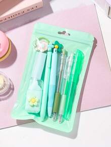 8-In-1 Writing Tool Set - Fresh Stationery Pack, Includes Highlighter, Charm, Eraser, 2 Retractable Pens, Mechanical Pencil And G, First Day Of School - Multicolor - View 16