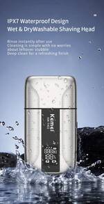 Kemei KM-T402 男士專業電動刮鬍刀,金屬合金機身高品質剃鬚刀,順滑貼面刮鬍,USB充電無線往復式刮鬍刀,附數位顯示螢幕、UV殺菌、防水乾/濕雙刀頭鬍鬚修剪器,適合商務禮品,送給男性的禮物 - 銀色 - 查看 9