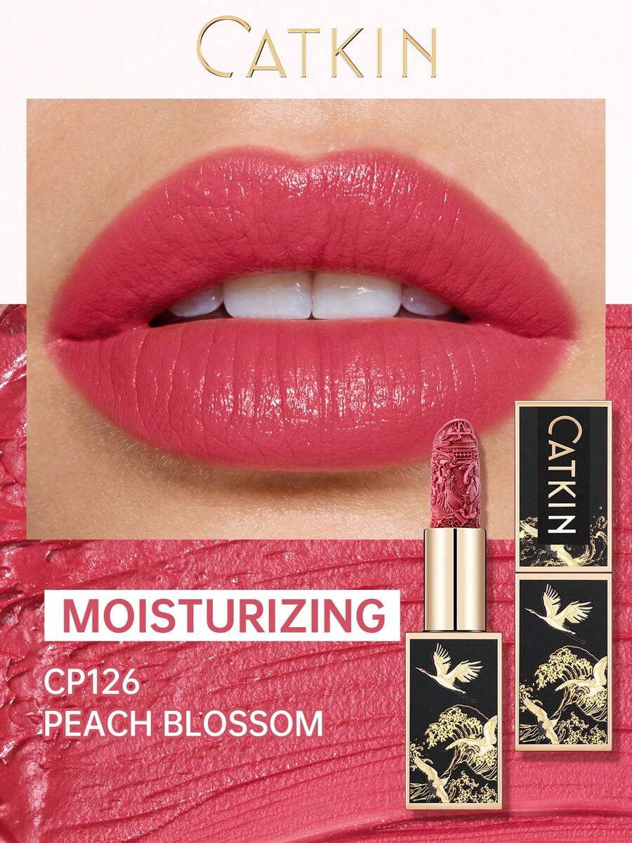 Catkin Rouge Moisturizing Sculpting Lipstick, Waterproof Long-Lasting Satin Smooth Lipstick, Brand New CP126 Peach Blossom - CP126 (NEW) - View 1