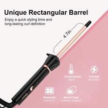 Hatteker 1pc 9mm Mini Air Bangs Ceramic Curling Iron, Small Ramen Curl Electric Curling Wand For Woolly Curls - EU C Type Plug(220-240V) - View 6
