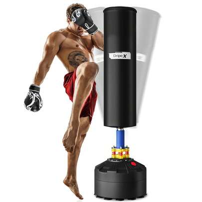 Dripex Free Standing Punch Bag - Heavy Duty Pedestal Stand Boxing Bag, Freestanding Punching Bag For Adults Teens, Men Standing Punch Bags For MMA Muay Thai Home Gym Training