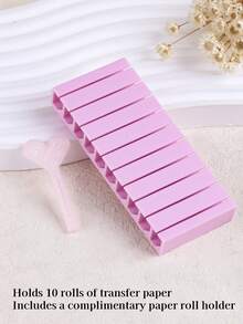 Nail Art Transfer Foil Storage Box Organizer, Suitable For Nail Foil Rolls, Stickers, Decals, Pink White Gray Dust-Proof Nail Tool Storage Box, Salon Use - Multicolor - View 10