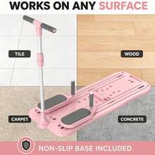 Adjustable Height Ski Machine Trainer, Foldable Pilates Board, Multifunctional Exercise Equipment For Leg Pelvic Floor Muscle Workout, Glute Training Device, Funny Fitness Equipment For Full Body Workout At Home, Christmas Gift - Pink - View 6