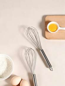 1pc/3pcs Stainless Steel Balloon Whisk Set, Upgraded Cooking Whisks For Mixing, Beating, Blending And Stirring - Silver - View 6