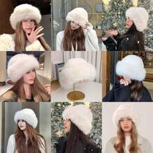 Set Topi dan Sarung Tangan Bulu Halus Musim Dingin Wanita 2 Buah, Memadukan Gaya Eropa dan Korea, Topi Hangat Tebal Berwarna Polos, Menggabungkan Kepraktisan dan Keserbagunaan, Cocok untuk Berbagai Acara - MultiWarna - View 7
