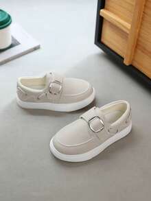 1 Pasang Sepatu Flat Anak Perempuan Bersol Lembut, Modis, Serbaguna, Anti Selip, Sepatu Sneaker untuk Aktivitas Luar Ruangan, Cocok untuk Anak Usia Sedang hingga Besar - Grey - View 3