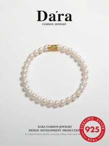 DARA Freshwater Pearl Bracelet S925 Silver 5-6mm White Pearl Luxury Gift For Women - Multicolor - View 8