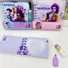 Hasbro-Witch Squad Cartoon Stress Relief Planner Notebook Student Notepad Highlighter Pen Decompression Spiral Notebook Stationery Set Gift - Multicolor - View 5