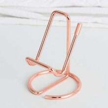 1pc Metal Phone Stand, Universal Desktop Base, Portable Minimalist Design, Stable Smartphone And Tablet Desktop Stand, Metal Texture, Simple Hollow Design, Stable Anti-Slip, Luxury Glossy Finish, Minimalist Shape, Thickened And Reinforced, Smooth Polished, Space-Saving, Desktop Use, Multi-Functional Durable, Reliable Weight Bearing, Long-Lasting And Deformation-Resistant, Suitable For Office, Kitchen, Study, Multi-Functional Display Stand, Ideal Choice For Home Office Users, Students And Professionals - A - View 6