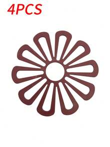 1/4pcs Creative Petal-Shaped Round Heat-Resistant Soft Rubber Placemats, Heat-Resistant Pads, Non-Slip Pads, Thermal Insulation Pads, Home Coffee Table Heat-Resistant Pads, Desktop Thermal Insulation Pads, Cup Coasters, Plate Mats, Bowl Mats, Kitchen Gadgets - View 13