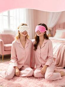 1PC Soft Plush Sleep Eye Mask, Skin Friendly Light Blocking Blindfold With Elastic Band, Comfortable Eyeshade For Sleeping Travel Office Nap - Multicolor - View 2