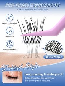 110 Clusters NAGARAKU Lashes Fishtail Fairy Manga Lash Cluster With Tweezer Long-Lasting Waterproof DIY Beginner Friendly Natural Anime Eyelashes Extension - View 1