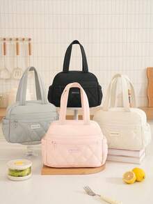1pc Large Capacity Multi-Layer Insulated Lunch Bag, Suitable For Office Workers To Carry Meals And Outdoor Picnics, Kitchen And Camping Essential, Best Choice For Back To School Season - Multicolor - View 6