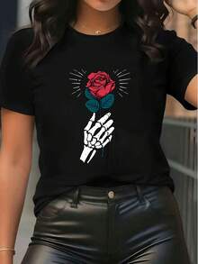 Women T-Shirts - 黑色 - 查看 1