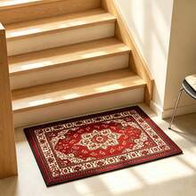 1pc Retro Boho Red & Golden Floral Design Area Rugs For Living Room, Floor Carpet For Bedroom, Carpets Home Decor Rugs, Homestay Hotel, Non-Slip Machine Washable Carpet, Home Decor Room Decor - Style 2 - View 6