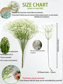 900 Stück künstlicher atmungsaktiver Blumenstrauß - Schleierkraut, geeignet für Hochzeitsdekoration, Party-Tischarrangements, Hoteldekoration, Blumendesign. Künstliche Schleierkrautblumen haben eine realistische Textur, geeignet für Jahrestag, Hochzeit, Verlobung, Hotel, Abschlussfeier - Weiss - Übersicht 6