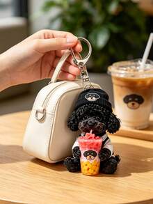 سلسلة مفاتيح بتصميم كلب تيدي لطيف يشرب الماء، قلادة زخرفية بموضوع الكلب، إكسسوار حفلة، سلسلة مفاتيح متعددة الوظائف، تعليقة هاتف، تعليقة حقيبة ظهر، تعليقة مفاتيح، تعليقة سيارة، إكسسوار موضة حفلة، إكسسوار أكريليك ثنائي الأبعاد ممتع، مناسب للحقائب وحقائب الظهر ومفاتيح السيارات والاستخدام اليومي، خيار رائع لهدايا الأزواج ولوازم الحفلات - متعدد الألوان - مشاهدة 5