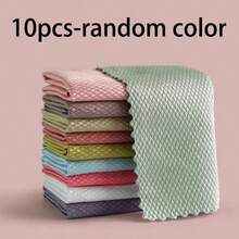 10/5/2/1pc Reusable Magic Cleaning Cloth, Effectively Cleans Kitchen, Mirrors, Glass, Tableware, Screens And Car Windows, Convenient For Long-Term Cleaning, Essential Cleaning Supplies And Tools, Random Color - / - View 13