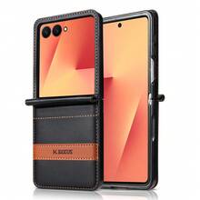 RFID Blocking Faux Leather Wallet Case For SamsungGalaxy Z Flip 8 7 7FE 6 5 4 3 5G With Card Holder Kickstand Flip Cover Phone Wallet Bag - Black - View 3