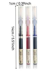 10pcs Direct Liquid Quick-Dry Ballpoint Pens, 0.5mm Black, Blue, Red, Student Exam Practice Homework Neutral Pens, School Office Writing Stationery, Direct Liquid Quick-Dry Neutral Pen Set, Smooth Writing Without Ink Interruption. Large Capacity Ink Cartridge Design, Quick-Dry Ink No Smudging, No Bleeding Through Paper. Round Barrel Comfortable Grip, 14cm Portable Size, Back To School Season Recommended, Back To School Season Recommended, Practice Pen, Signature Pen - Multicolor - View 9