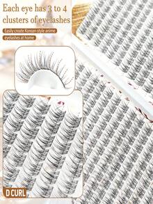 DIY False Eyelash Clusters Book, C Curl, 8-16mm Mixed Length, Triple Fish Tail Style, Thin Fluffy Dense Segmented Lashes For Daily, Date, Party, Photo Shoot And Event Makeup - View 5
