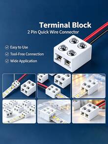 High Quality LED Strip Buckle 8mm Terminal Splice Plug Screw-In 2-Pin Fixing Clip Free Welding Led Light Strip Connector - A - View 4