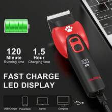 1pc High Power Pet Grooming Clipper, Large Pet Hair Trimmer, USB Rechargeable Electric Shaver For Home Use, Cat And Dog Hair Clipper - View 4
