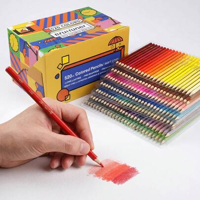 520 Colored Pencils - 520 Vibrant Colors No Duplicates Premium Soft Core Pre-Sharpened Colored Pencils Set For Artists, Drawing, Sketching, Shading