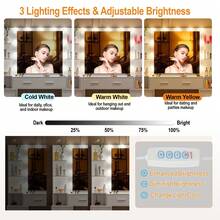 Teousev Dressing Table With LED Lighted Mirror, Vanity Makeup Desk With 7 Drawers, Open Side Storage Shelves, 3 Colour Dimmable Lights, White Cosmetic Dressing Table For Bedroom - White - View 4