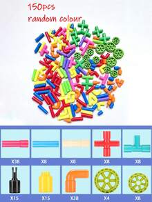 30/50/72/100/150pcs DIY Water Pipe Building Blocks Toy, Educational Construction Toy, Suitable For Children Designers, Toy Gift, Children Toy - Multicolor - View 10