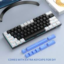 MageGee Star61 Mini 60% RGB Gaming Mechanical Keyboard 61 Keys Wired USB-C Multi-Device Gaming Keyboard Customizable Keycaps Suitable For Laptop PC Computer Gamers [White Black & Blue: Red Switch] - White Black Blue (Red Switch) - View 9