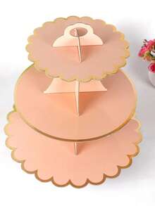 1pc Foldable Cake Stand, Thickened Floral Design, Fresh Macaron Color, Dessert Display Rack, Suitable For Birthday Party, Baby Shower, Wedding Dessert Table, Afternoon Tea, Holiday Gathering, Proposal Decoration, 1st Birthday Party, Picnic - Multicolor - View 11