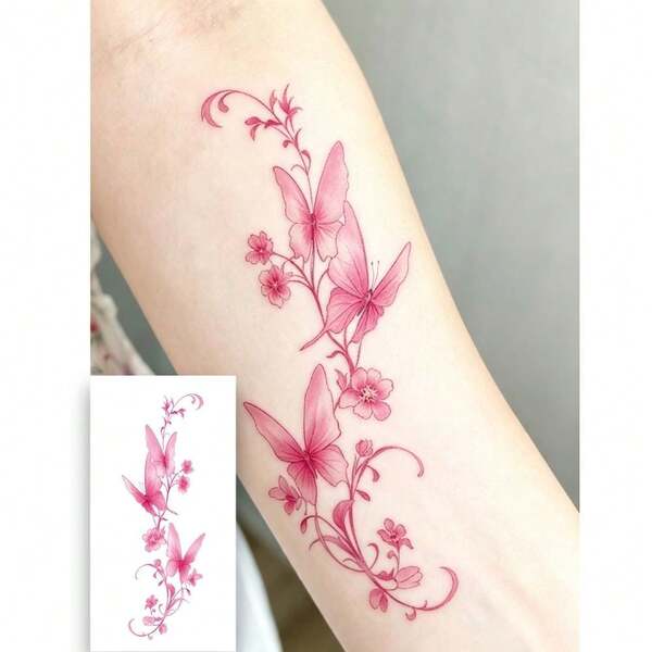 Colorful Minimalist Line Art Temporary Body Tattoo Sticker For Women, Waterproof Fake Tattoo, Suitable For Arms, Shoulders, Chest, Waist, And Legs, Perfect For Party And Festival Decoration, Lasts 2-5 Days