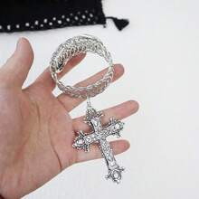 1pc Vintage Style Metal Cross Curtain Tieback Accessory Curtain Holder Curtain Holdback For Home Office Decoration - one-size - View 7
