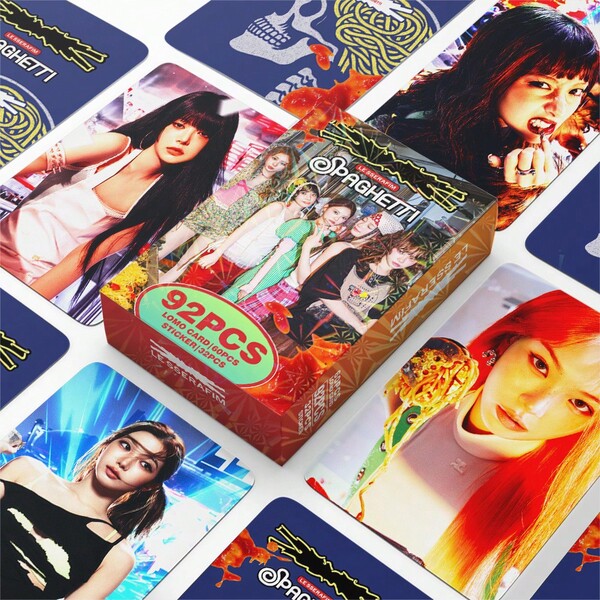 92pcs Album SPAGHETTI Star KPOP Merchandise LOMO Collection Cards, Double-Sided Design, Including Solo And Group Photos, Perfect For Collection And Decoration, Ideal Choice For Christmas And Birthday Gifts, Made Of High-Quality Cardstock