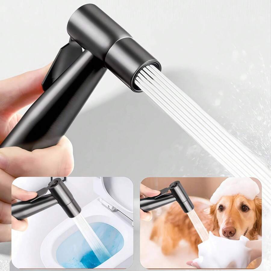 1/3件組增壓式洗屁屁噴頭，替換式馬桶噴槍，適用寵物沖洗、洗臉盆洗髮、浴室污垢清潔 - 噴槍 - 查看 1