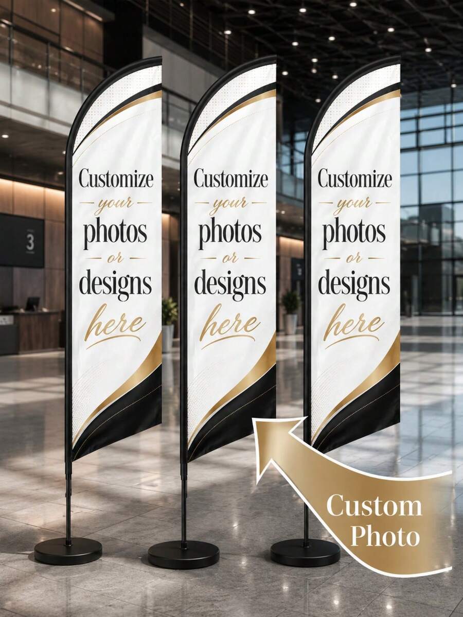 Custom Feather Flag, Flag Face Only, No Flag Pole, Printable, Thickened Support, Durable Light-Blocking Fabric, Store Outdoor Signage, Suitable For Outdoor Commercial Advertising Display - Multicolor - View 1