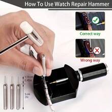 11pcs Watch Band Removal Tool Set, Universal Watch Band Tools, Watch Band Buckle Removal & Repair Tool Kit, Suitable For Watch Band Adjustment, Watch Accessories, Watch Repair Tools, Watch Band Buckle Removal & Adjustment Tool Set, Professional Watchmaker Use - Black - View 5