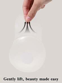 大尺碼矽膠乳貼，特大號 10cm/12.5cm，可重複使用黏性胸墊，防滑耐磨，適合運動與泳裝使用 - 無色 - 查看 3
