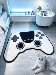 1pc White Game Controller Decorative Rug, Decorative Rug, Bedroom Decor, Small Rug, Rug, Home Decor, Living Room Rug, Living Room Small Rug, Bedroom Rug, Living Room Home Decor, Outdoor Rug, Washable Rug, Graduation Gift - Multicolor - View 2