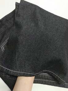 Whisplicity 1件女款復古休閒寬鬆直筒牛仔褲，百搭美式街頭風丹寧長褲（不含腰帶/配件）春季黑色秋季 - 黑色 - 查看 10