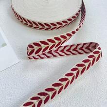 1PC 2Yards 2.5CM Wide Leaf Pattern Embroidered Ribbon, Suitable For Sewing, Handmade Crafts And Gift Wrapping Holiday Supplies - 2 Yards - View 6
