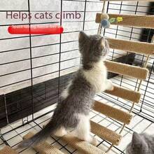 1pc Hanging Rope Cat Ladder, Suitable For Playing, Climbing And Scratching, Cat Wall Ladder, Length 50cm/100cm, Natural Pine Wood, Sturdy And Durable, Max Load 12kg(26lb) - Apricot - View 4