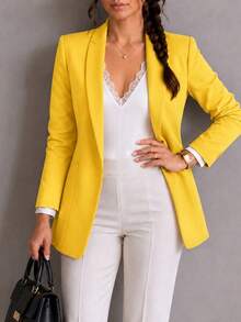 Women Lightweight Blazers - Yellow - View 7