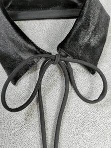 1件女款多色精緻手工金絲絨大領口純色優雅聚酯纖維時尚新款秋冬假領 - 彩色 - 查看 9