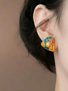 1 Pair Charming Stud Earrings For Women, Wedding, Engagement, Party Jewelry, Valentine's Day Gift - 1# - View 4