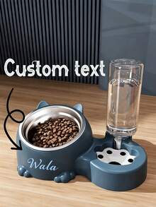 Personalized Pet Bowl, Customized Name Pet Bowl, Dual Use For Food And Water, Protects Neck, Suitable For Cats, Dogs And Other Pets, Ideal Choice For Food And Water, Perfect Memorial Gift For All Breeds, Customized Dog Bowl Gift - Multicolor - View 1