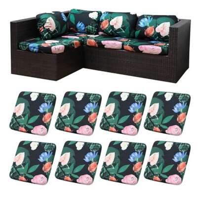 8 fundas de cojín para patio, fundas de cojín elásticas de repuesto, protectores de muebles lavables y reutilizables cama de flores