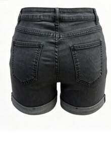 Celana Pendek Denim Skinny Wanita Kasual Modis, Desain Serbaguna & Minimalis untuk Musim Panas - Light Grey - View 8